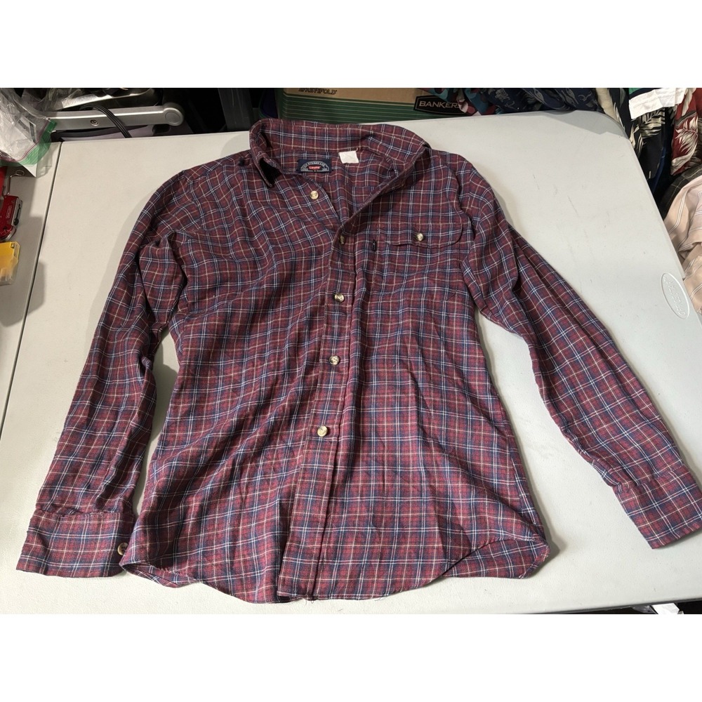 Vintage 80s Levi Strauss & CoPlaid Red Mens Shirt size Small
